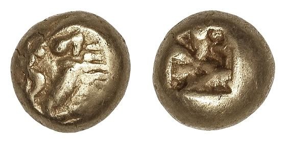 GREEK COINS
1/12 de Estátera. 650-561 a.C. REINOS DE ARDIS, SADIATES y ALIATES....