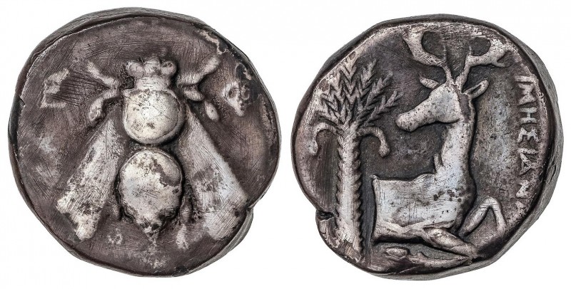 GREEK COINS
Tetradracma. 387-295 a.C. EFESO. JONIA. Anv.: Abeja. Rev.: Prótomo ...