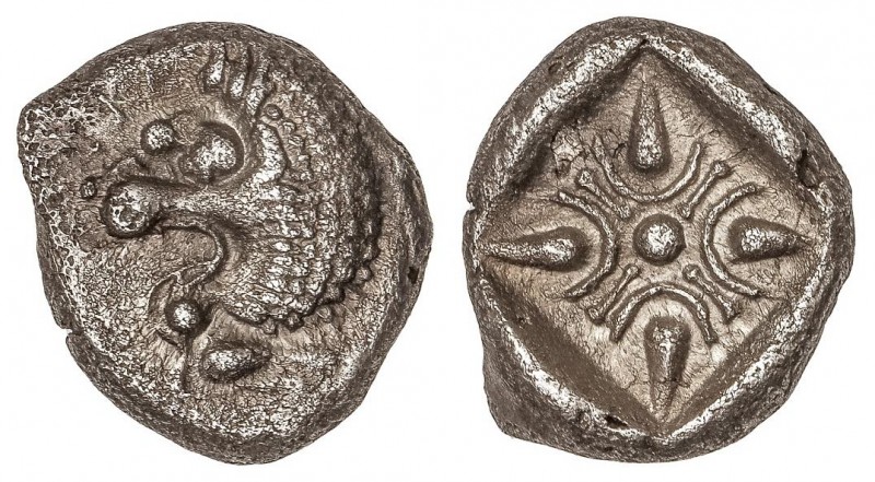 GREEK COINS
Dracma. 391-377 a.C. HECATOMNOS. CARIA. Anv.: EKA. Cabeza de león a...