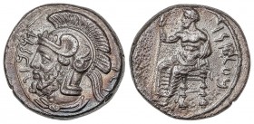 GREEK COINS
Estátera. 379-374 a.C. PHARNABAZOS. TARSOS. CILICIA. Anv.: Cabeza barbada con casco a izquierda, detrás y delante leyenda. Rev.: Baal de ...