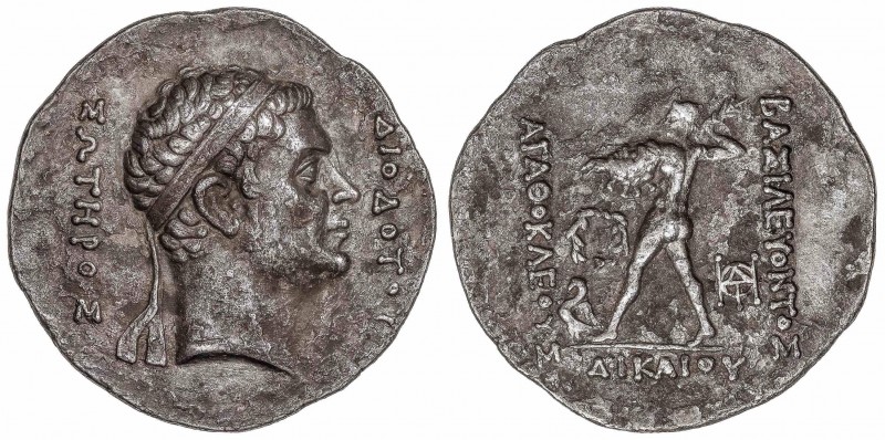 GREEK COINS
Tetradracma. 185-180 a.C. AGATHOKLES. REINO GRIEGO-BACTRIANO. BACTR...