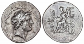 GREEK COINS
Tetradracma. 162-150 a.C. DEMETRIO I SOTER. ANTIOQUÍA. REINOS SELÉUCIDAS. Anv.: Cabeza diademada a derecha, alrededor laurel. Rev.: Tyche...