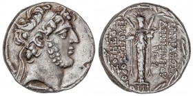 GREEK COINS
Tetradracma. 97-87 a.C. DEMETRIO III. SIRIA. REINOS SELÉUCIDAS. Anv.: Cabeza diademada a derecha. Rev.: Estatua de frente de Atargatis co...