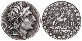 GREEK COINS
Tetradracma. MITHRIDATES VI (copia moderna de ´Caprara´ 1820). REINO DEL PONTO. Anv.: Busto diademado de Mithradates VI a derecha con ínf...