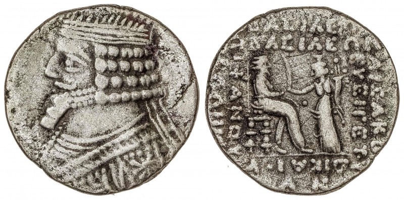GREEK COINS
Tetradracma. 38 a 3 a.C. PHRATES IV. PARTIA. Anv.: Busto con barba ...