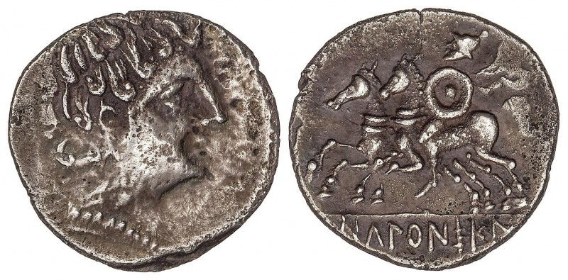 CELTIBERIAN COINS
Denario. 120-20 a.C. ICALCUNSCEN (INIESTA, Cuenca). Anv.: Cab...