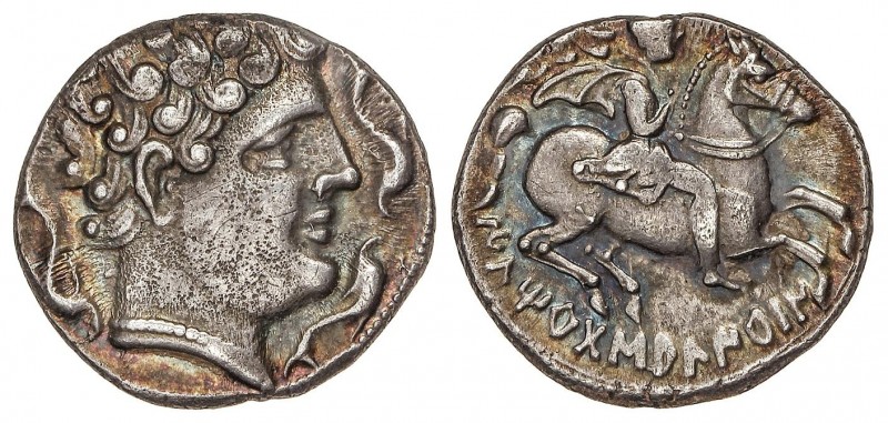 CELTIBERIAN COINS
Denario. 200-20 a.C. ILTIRTASALIRBAN (LLEIDA). Anv.: Cabeza i...