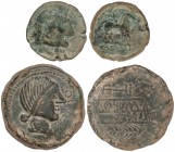 CELTIBERIAN COINS
Lote 2 monedas As. 220-20 a.C. OBULCO (PORCUNA, Jaén). AE. A EXAMINAR. AB-1786, 1807. MBC a MBC+.