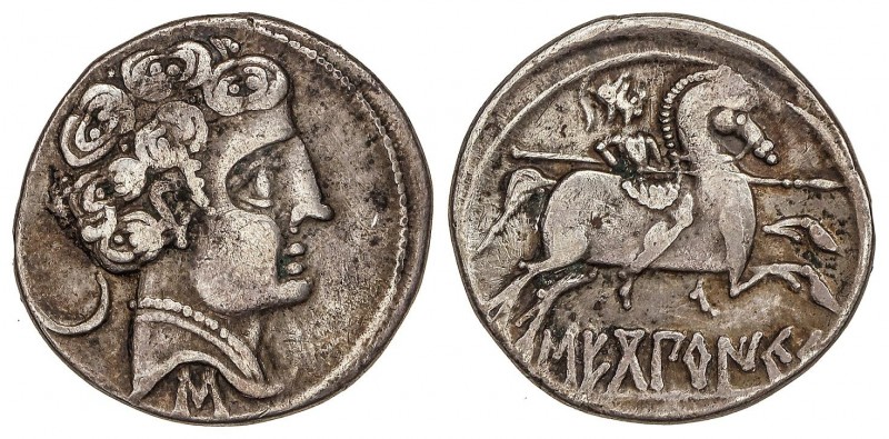 CELTIBERIAN COINS
Denario. 120-30 a.C. SECOBIRICES (CABEZA DEL GRIEGO, Cuenca)....
