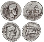 ROMAN COINS: ROMAN REPUBLIC
Lote 2 monedas Denario. PROCILIA y TITURIA. AR. A EXAMINAR. FFC-1082, 1156. MBC-.