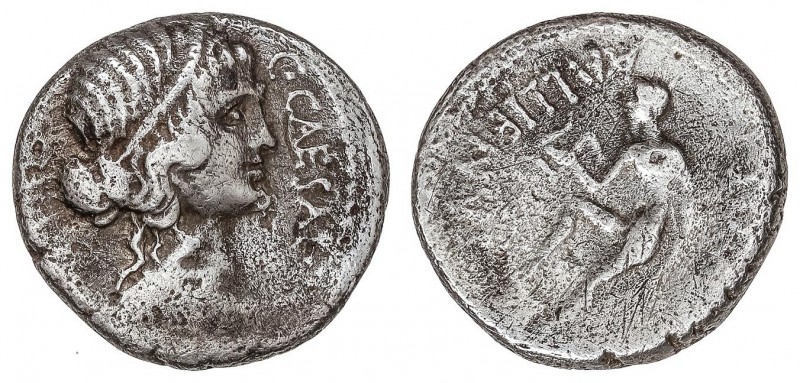 ROMAN COINS: ROMAN EMPIRE
Denario. Acuñada el 46 a.C. JULIO CÉSAR. Anv.: C. CAE...