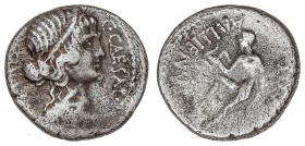 ROMAN COINS: ROMAN EMPIRE
Denario. Acuñada el 46 a.C. JULIO CÉSAR. Anv.: C. CAESAR (IMP. COS. ITER). Cabeza diademada de Venus a derecha. Rev.: A. AL...