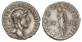 ROMAN COINS: ROMAN EMPIRE
Denario. Acuñada el 119-122 d.C. ADRIANO. Anv.: IMP. CAESAR TRAIAN. HADRIANVS AVG. Busto laureado a derecha. Rev.: PV-DIC. ...