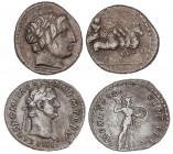 ROMAN COINS: ROMAN EMPIRE
Lote 2 monedas Denario. ANÓNIMA y DOMICIANO. AR. A EXAMINAR. Cal-59, C-193 var. MBC- a MBC.