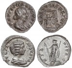 ROMAN COINS: ROMAN EMPIRE
Lote 2 monedas Denario. Acuñada el 175 y 196-211 d.C. FAUSTINA HIJA y JULIA DOMNA. AR. Reversos: HILARITAS y SAECVLI FELICI...