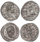 ROMAN COINS: ROMAN EMPIRE
Lote 2 monedas Denario. Acuñadas el 200-201 y 210-213 d.C. CARACALLA y SEPTIMIO SEVERO. AR. Reversos: MARTI. PROPVGNATORI y...
