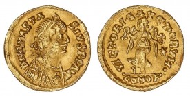 BYZANTINE COINS
Tremisis. ANASTASIO I (491-518 d.C.). Anv.: D. N. ANASTASIVS P. P. AVG. Busto laureado a derecha. Rev.: VICTORIA AVGTORVM. Victoria a...