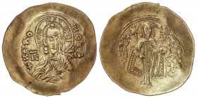 BYZANTINE COINS
Hyperpyron. MANUEL I (1143-1180 d.C.). CONSTANTINOPLA. Anv.: Busto de Cristo de frente sosteniendo pallium y colobium. Rev.: Manuel e...