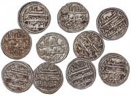 AL-ANDALUS COINS: THE ALMORAVIDS
Lote 10 monedas Quirate. ISHAQ BEN ALÍ. AR. Haz-1041; V-tipo 1896. MBC+.