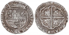 SPANISH MONARCHY: PHILIP II
Philip II
2 Reales. S/F. LIMA. B. 6,61 grs. Cal-486. MBC.