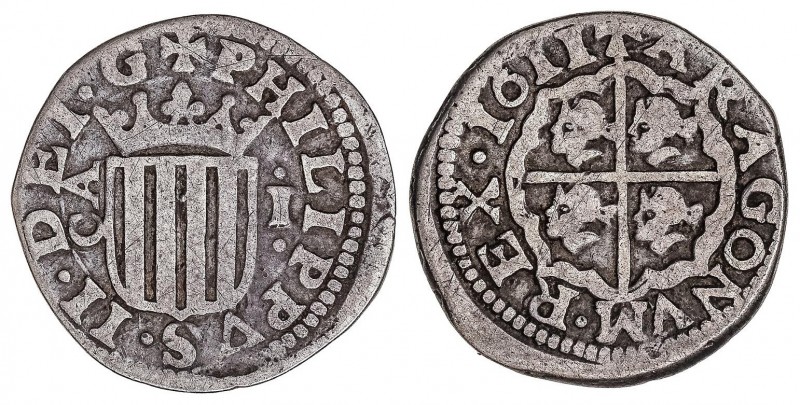 SPANISH MONARCHY: PHILIP III
Philip III
1 Real. 1611. ZARAGOZA. 2,82 grs. AR. ...