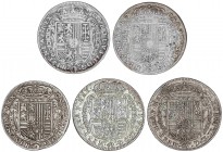SPANISH MONARCHY: CHARLES II
Charles II
Lote 5 monedas 1 Tari. 1684, 1685 (2), 1686 y 1687. NÁPOLES. AG/A. AR. Dos de ellas con certificado de auten...