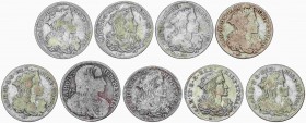 SPANISH MONARCHY: CHARLES II
Charles II
Lote 9 monedas 1 Tari. 1689, 1691, 1692, 1693, 1694, 1695, 1697 y 1699. NÁPOLES. AG/A. AR. A EXAMINAR. Vti-1...