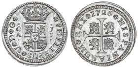 SPANISH MONARCHY: PHILIP V
Philipo V
1/2 Real. 1726. CUENCA. J.J. 1,40 grs. Acuñación esmerada de perfecto relieve mate que le da una apariencia de ...