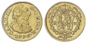 SPANISH MONARCHY: CHARLES III
Charles III
1/2 Escudo. 1775. MADRID. P.J. 1,77 grs. Cal-769. MBC+/EBC-.