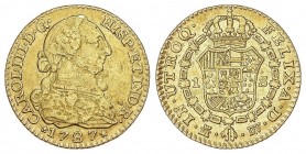 SPANISH MONARCHY: CHARLES III
Charles III
1 Escudo. 1787. MADRID. D.V. 3,37 grs. (Rayitas y golpecitos en anverso). Cal-629. (MBC)/MBC+.