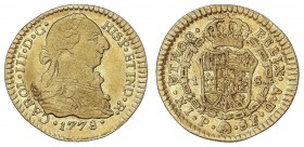 SPANISH MONARCHY: CHARLES III
Charles III
1 Escudo. 1778. POPAYÁN. S.F. 3,31 grs. Restos de brillo original. Cal-677. MBC+.