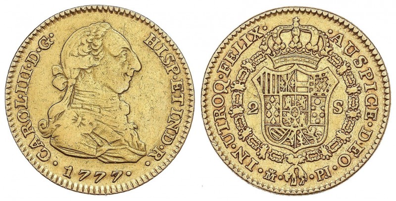 SPANISH MONARCHY: CHARLES III
Charles III
2 Escudos. 1777. MADRID. P.J. 6,68 g...