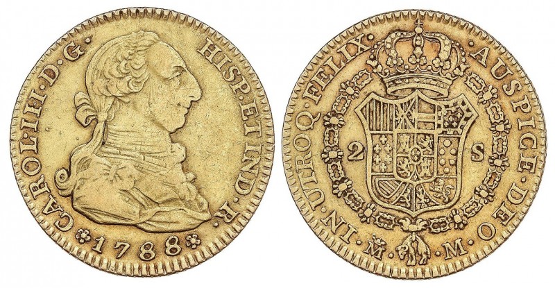 SPANISH MONARCHY: CHARLES III
Charles III
2 Escudos. 1788. MADRID. M. 6,69 grs...