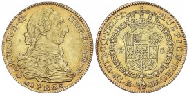SPANISH MONARCHY: CHARLES III
Charles III
4 Escudos. 1786. MADRID. D.V. 13,47 grs. (Leve hojita en anverso). ESCASA. Cal-311. EBC-.