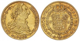SPANISH MONARCHY: CHARLES III
Charles III
4 Escudos. 1786. MADRID. D.V. 13,44 grs. ESCASA. Cal-311. MBC+.