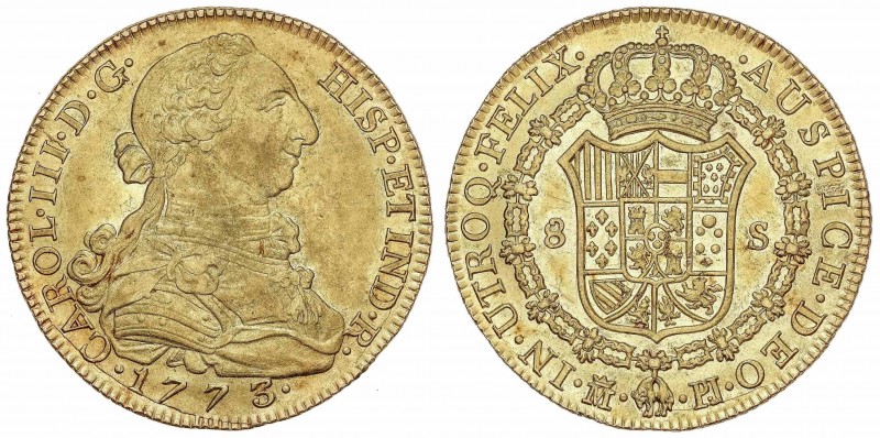SPANISH MONARCHY: CHARLES III
Charles III
8 Escudos. 1773. MADRID. P.J. 26,93 ...