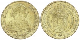 SPANISH MONARCHY: CHARLES III
Charles III
8 Escudos. 1772. MÉXICO. F.M. 26,89 grs. (Probablemente ha estado en aro). Cal-87; XC-759. (MBC).