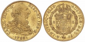 SPANISH MONARCHY: CHARLES III
Charles III
8 Escudos. 1783. MÉXICO. F.F. 27 grs. Ceca y ensayador invertidos. Restos de brillo original. Cal-103; XC-...