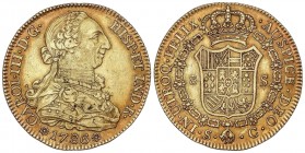 SPANISH MONARCHY: CHARLES III
Charles III
8 Escudos. 1786. SEVILLA. C. 26,90grs. (Pequeños golpecitos). ESCASA. Cal-260 ; XC-965. MBC/MBC+.
