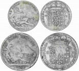 SPANISH MONARCHY: CHARLES III
Charles III
Lote 2 monedas 1/2 y 1 Piastra. 1734 y 1735. NÁPOLES. F-B/A. DeG. AR. A EXAMINAR. Vti-131 y 144. BC+ a MBC...