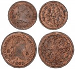 SPANISH MONARCHY: CHARLES IV
Charles IV
Lote 2 monedas 1 y 2 Maravedís. 1802. SEGOVIA. Restos de color y brillo original. Cal-1534, 1547. EBC+.