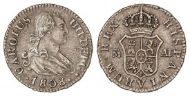 SPANISH MONARCHY: CHARLES IV
Charles IV
1/2 Real. 1808. MADRID. A.I. 1,44 grs. ESCASA ASÍ. Cal-1281. EBC.