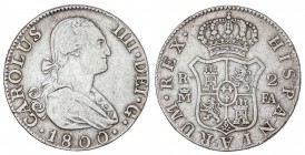 SPANISH MONARCHY: CHARLES IV
Charles IV
2 Reales. 1800. MADRID. F.A. 5,83 grs. Cal-971. MBC.