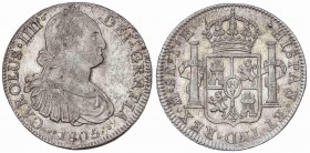 SPANISH MONARCHY: CHARLES IV
Charles IV
8 Reales. 1805. MÉXICO. T.H. 26,94 grs. (Leves golpecitos). Cal-703. EBC.