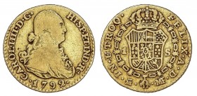 SPANISH MONARCHY: CHARLES IV
Charles IV
1 Escudo. 1792. MADRID. M.F. 3,27 grs. Cal-491. MBC-.