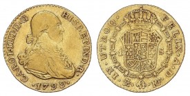SPANISH MONARCHY: CHARLES IV
Charles IV
1 Escudo. 1799. MADRID. M.F. 3,32 grs. Cal-498. MBC-.