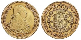 SPANISH MONARCHY: CHARLES IV
Charles IV
2 Escudos. 1801. MADRID. F.A. 6,67 grs. Cal-342. MBC-/MBC.