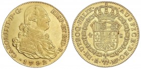 SPANISH MONARCHY: CHARLES IV
Charles IV
4 Escudos. 1792. MADRID. M.F. 13,47 grs. (Rayitas y pequeña hojita en anverso). Restos de brillo original. C...