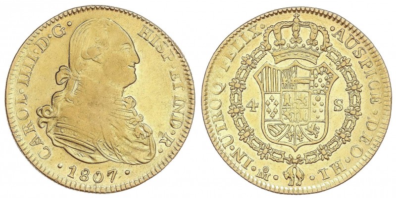 SPANISH MONARCHY: CHARLES IV
Charles IV
4 Escudos. 1807. MÉXICO. T.H. 13,41 gr...