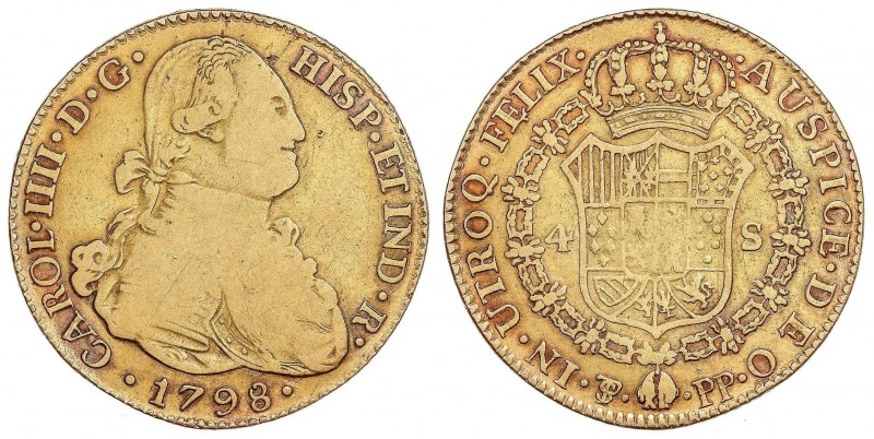 SPANISH MONARCHY: CHARLES IV
Charles IV
4 Escudos. 1798. POTOSÍ. P.P. 11,47 gr...